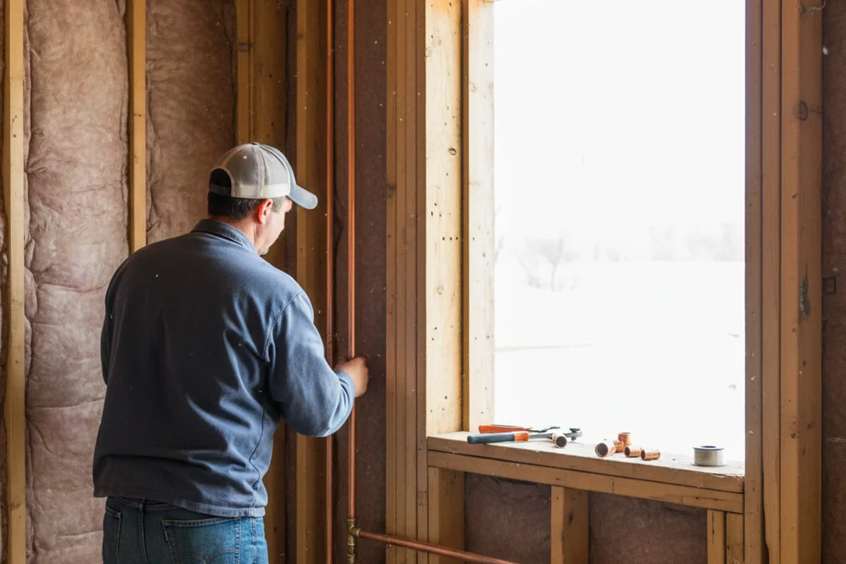 Licensed plumber running new copper supply lines in a South River home