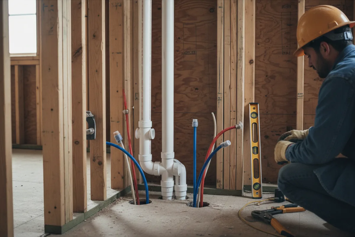 Drain and supply rough-in during Leak Detection in South River